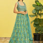 Rajwada Green Organza Silk Embellished Semi Stitched Lehenga With Unstitched Blouse For Women