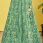 Rajwada Green Organza Silk Embellished Semi Stitched Lehenga With Unstitched Blouse For Women