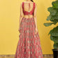 Rajwada Maroon Organza Embellished Semi Stitched Lehenga With Unstitched Blouse For Women