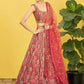 Rajwada Maroon Organza Embellished Semi Stitched Lehenga With Unstitched Blouse For Women