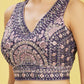 Rajwada Navy Blue Chinon Embellished Semi Stitched Lehenga With Unstitched Blouse For Women