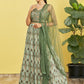 Rajwada Green Chinon Embellished Semi Stitched Lehenga With Unstitched Blouse For Women