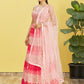 Rajwada Pink Chinon Embellished Semi Stitched Lehenga With Unstitched Blouse For Women