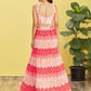 Rajwada Pink Chinon Embellished Semi Stitched Lehenga With Unstitched Blouse For Women