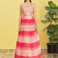 Rajwada Pink Chinon Embellished Semi Stitched Lehenga With Unstitched Blouse For Women