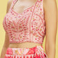 Rajwada Pink Chinon Embellished Semi Stitched Lehenga With Unstitched Blouse For Women