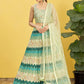 Rajwada Light Green Chinon Embellished Semi Stitched Lehenga With Unstitched Blouse For Women