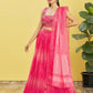 Rajwada Pink Organza Embellished Semi Stitched Lehenga With Unstitched Blouse For Women