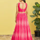 Rajwada Pink Organza Embellished Semi Stitched Lehenga With Unstitched Blouse For Women