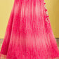 Rajwada Pink Organza Embellished Semi Stitched Lehenga With Unstitched Blouse For Women