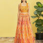 Rajwada Multicolor Organza Embellished Semi Stitched Lehenga With Unstitched Blouse For Women
