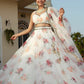Rajwada White Organza Printed Semi Stitched Lehenga With Unstitched Blouse For Women
