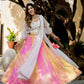 Rajwada Multicolor Organza Printed Semi Stitched Lehenga With Unstitched Blouse For Women