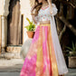 Rajwada Multicolor Organza Printed Semi Stitched Lehenga With Unstitched Blouse For Women