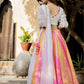Rajwada Multicolor Organza Printed Semi Stitched Lehenga With Unstitched Blouse For Women