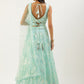 Rajwada Light Blue Soft Net Embellished Semi Stitched Lehenga With Unstitched Blouse For Women