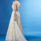 Rajwada White Soft Net Embellished Semi Stitched Lehenga With Unstitched Blouse For Women