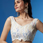 Rajwada White Soft Net Embellished Semi Stitched Lehenga With Unstitched Blouse For Women
