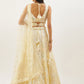 Rajwada Light Yellow Soft Net Embellished Semi Stitched Lehenga With Unstitched Blouse For Women