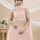 Rajwada Light Pink Georgette Embellished Semi Stitched Lehenga With Unstitched Blouse For Women