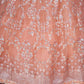 Rajwada Peach Soft Net Embellished Semi Stitched Lehenga With Unstitched Blouse For Women