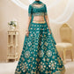 Rajwada Green Art Silk Embroidered Semi Stitched Lehenga With Unstitched Blouse For Women