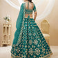 Rajwada Green Art Silk Embroidered Semi Stitched Lehenga With Unstitched Blouse For Women