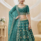 Rajwada Green Art Silk Embroidered Semi Stitched Lehenga With Unstitched Blouse For Women