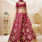 Rajwada Red Art Silk Embroidered Semi Stitched Lehenga With Unstitched Blouse For Women