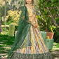 Rajwada Green Chinon Embellished Semi Stitched Lehenga With Unstitched Blouse For Women