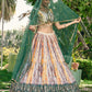 Rajwada Green Chinon Embellished Semi Stitched Lehenga With Unstitched Blouse For Women