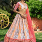 Rajwada Pink Chinon Embellished Semi Stitched Lehenga With Unstitched Blouse For Women