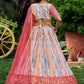 Rajwada Pink Chinon Embellished Semi Stitched Lehenga With Unstitched Blouse For Women