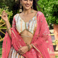 Rajwada Pink Chinon Embellished Semi Stitched Lehenga With Unstitched Blouse For Women