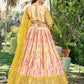 Rajwada Yellow Chinon Embellished Semi Stitched Lehenga With Unstitched Blouse For Women