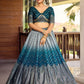 Rajwada Blue Chinon Embellished Semi Stitched Lehenga With Unstitched Blouse For Women