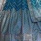Rajwada Blue Chinon Embellished Semi Stitched Lehenga With Unstitched Blouse For Women