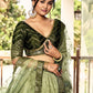 Rajwada Green Chinon Embellished Semi Stitched Lehenga With Unstitched Blouse For Women