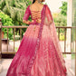 Rajwada Pink Chinon Embellished Semi Stitched Lehenga With Unstitched Blouse For Women