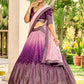 Rajwada Purple Chinon Embellished Semi Stitched Lehenga With Unstitched Blouse For Women