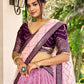 Rajwada Purple Chinon Embellished Semi Stitched Lehenga With Unstitched Blouse For Women