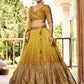 Rajwada Yellow Chinon Embellished Semi Stitched Lehenga With Unstitched Blouse For Women