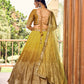 Rajwada Yellow Chinon Embellished Semi Stitched Lehenga With Unstitched Blouse For Women