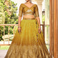 Rajwada Yellow Chinon Embellished Semi Stitched Lehenga With Unstitched Blouse For Women