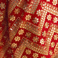 Rajwada Red Georgette Embellished Semi Stitched Lehenga With Unstitched Blouse For Women