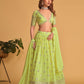 Rajwada Green Georgette Embellished Semi Stitched Lehenga With Unstitched Blouse For Women