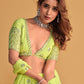 Rajwada Green Georgette Embellished Semi Stitched Lehenga With Unstitched Blouse For Women