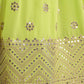 Rajwada Green Georgette Embellished Semi Stitched Lehenga With Unstitched Blouse For Women