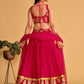 Rajwada Pink Georgette Embellished Semi Stitched Lehenga With Unstitched Blouse For Women