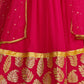 Rajwada Pink Georgette Embellished Semi Stitched Lehenga With Unstitched Blouse For Women